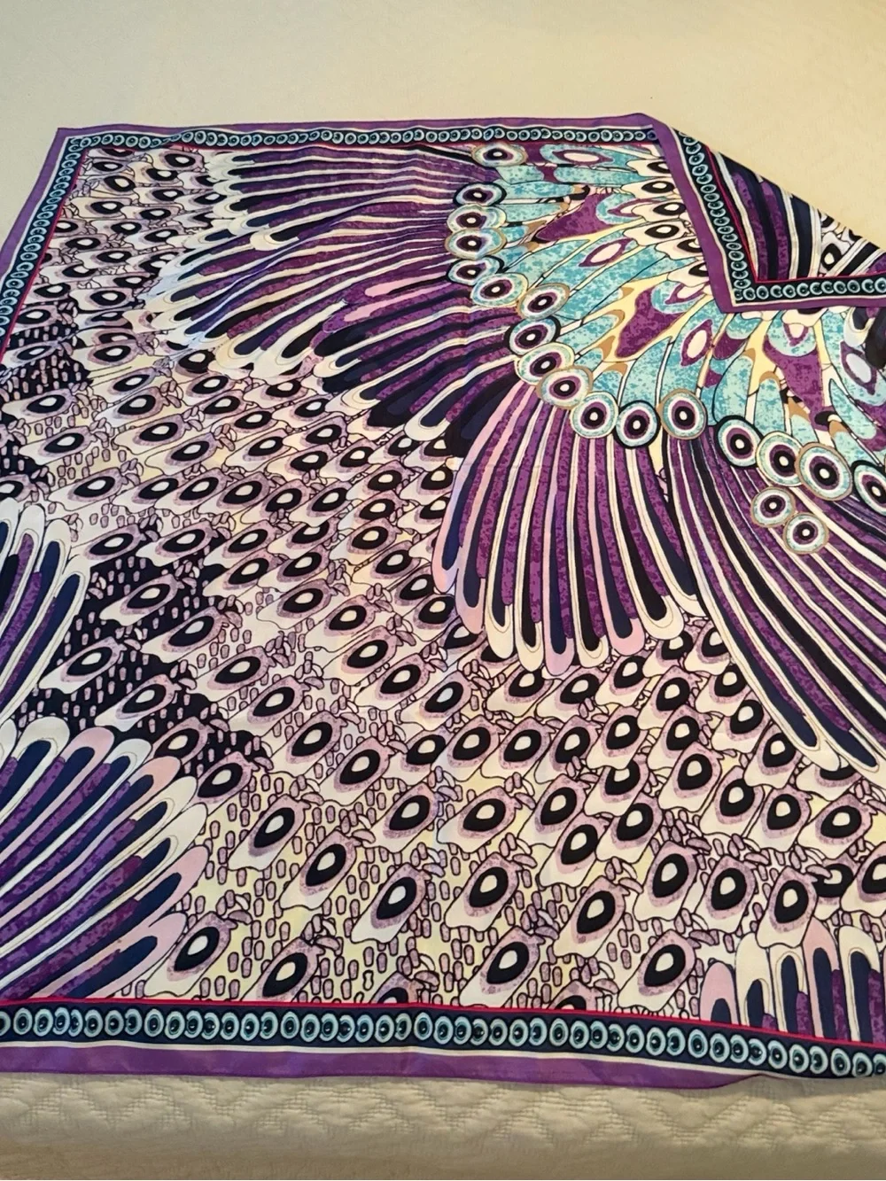 Vintage “Peacock” Scarf Large